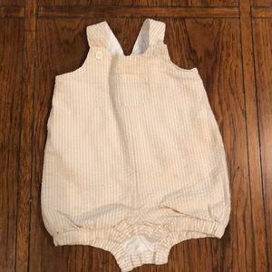 Baby Gap Newborn (0-3M) Tan Seersucker Bubble